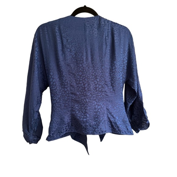 Parker Women's 3/4 Sleeve Button Up Tie Front Soft Surplice Top Size S Blue NWOT - Picture 5 of 8